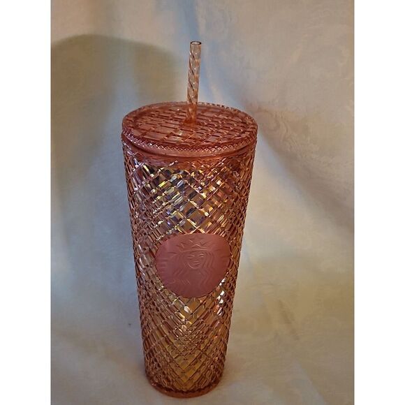 Starbucks Other - Starbucks 2021 Winter Holiday Jeweled Tumbler Cold Cup 24oz Rose Gold Venti‎